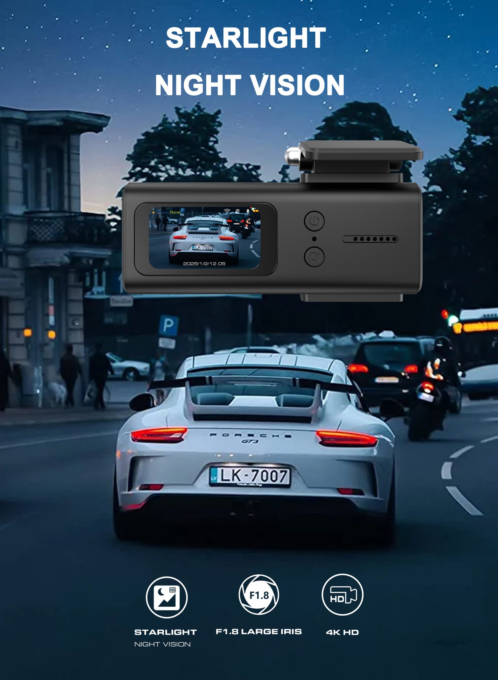 Phone Planet 4K Dual Channel Car Dash Cam – Front & Rear Camera - Image 5
